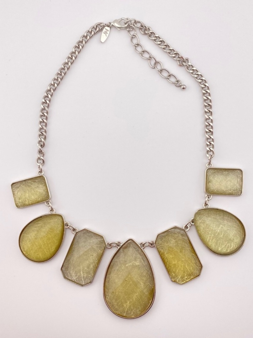 New York & Co Geometric Teardrop Rectangle Necklace
